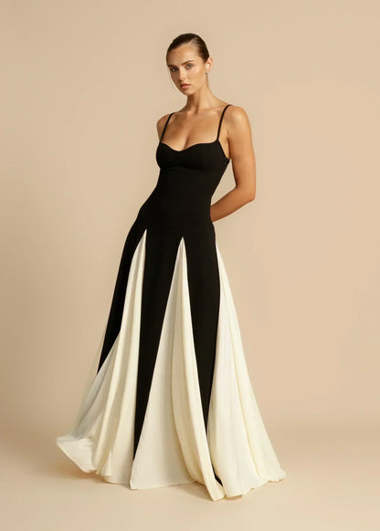 Ida™ | Elegante Vestido Maxi con Volantes en Contraste