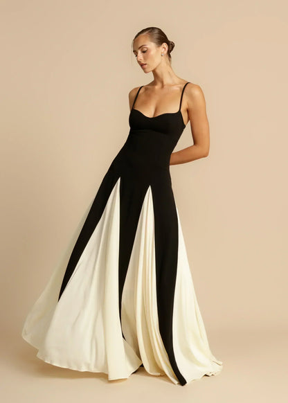 Ida™ | Elegante Vestido Maxi con Volantes en Contraste