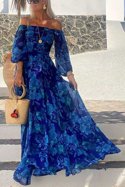 Evelia™ | Vestido Maxi Floral con Mangas Abiertas