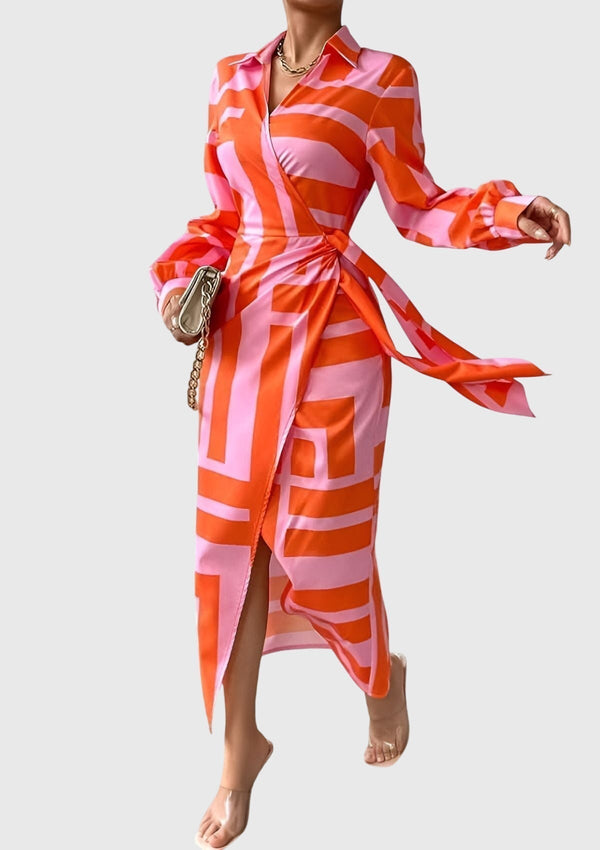Betania™ | Vestido Elegante con Diseño Envolvente y Estampado
