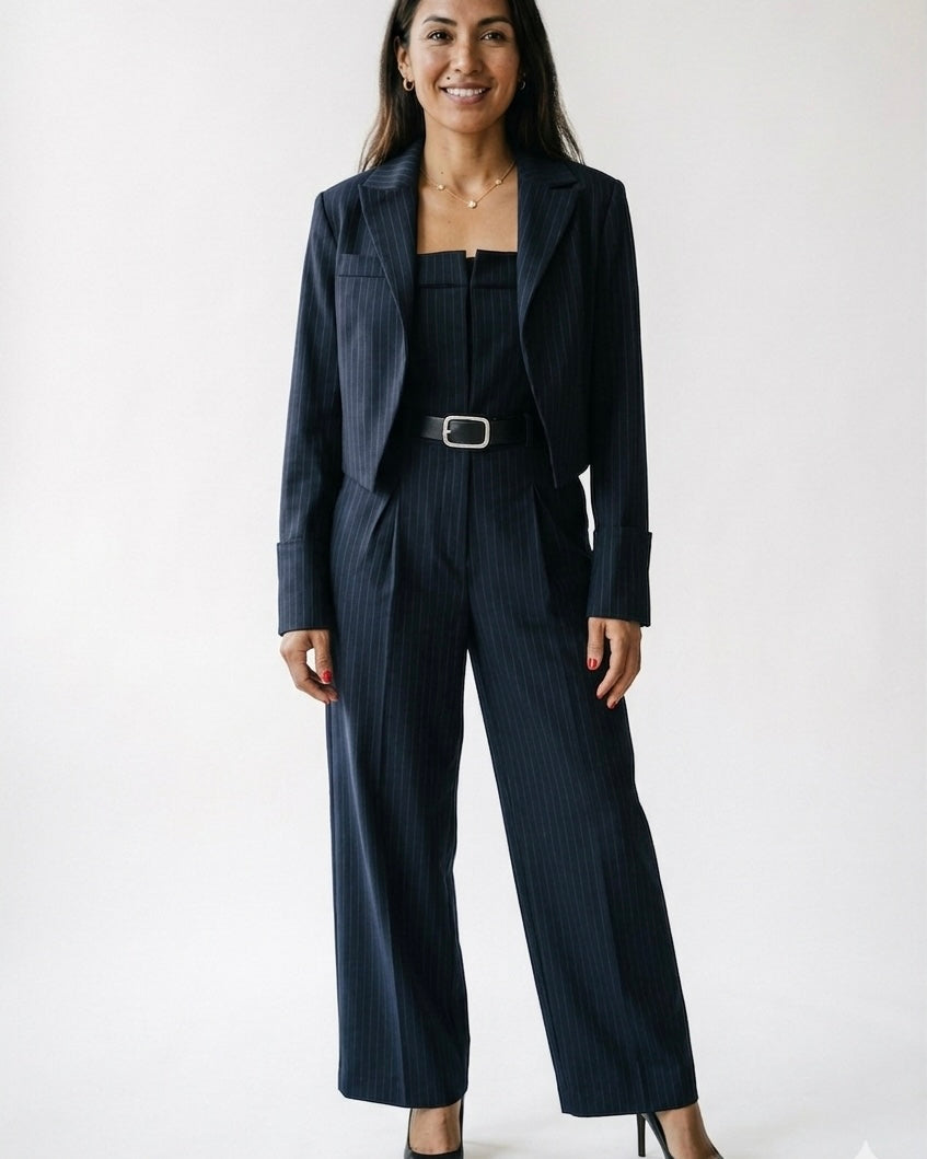 Lyséa™ | Conjunto dos piezas con pantalón ancho y blazer cropped