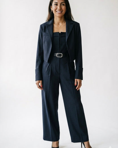 Lyséa™ | Conjunto dos piezas con pantalón ancho y blazer cropped