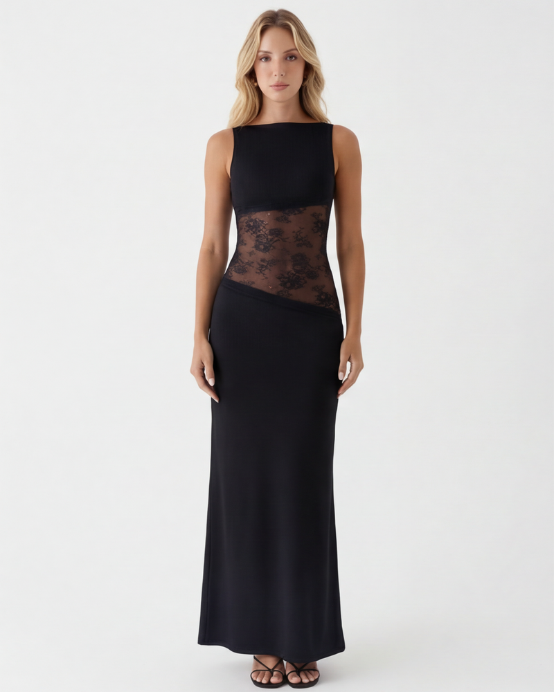AMÉLIE | Vestido Maxi con Cut-out de Encaje