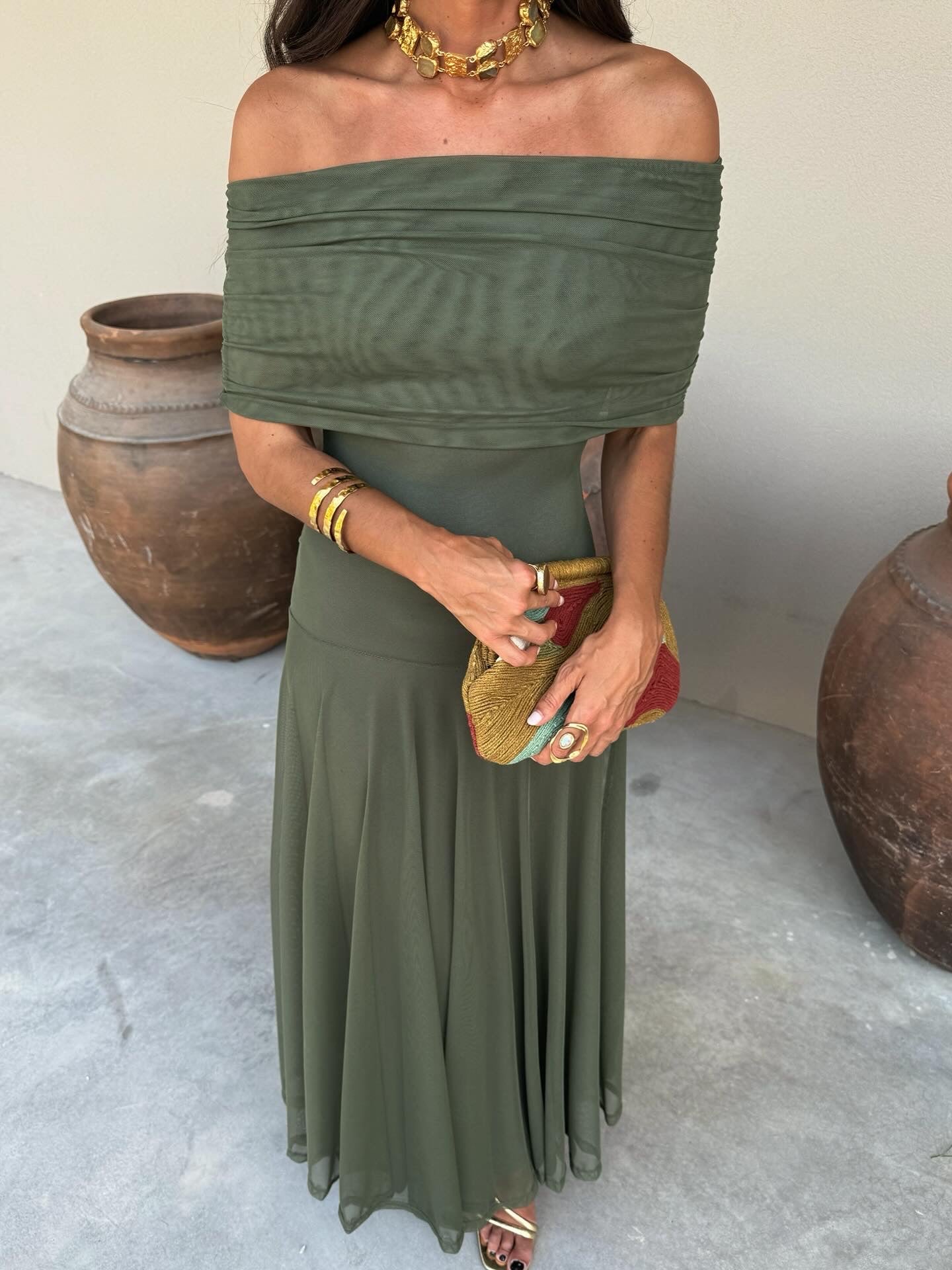Emeraude™ | Vestido verde fluido