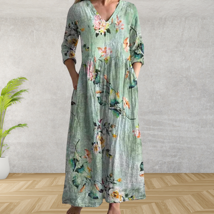 Rosenda™ | Elegante Vestido Midi con Estampado Floral