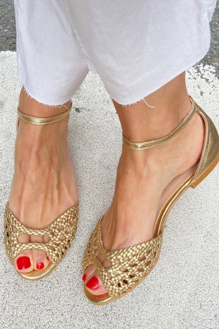 Aurelia™ | Sandalias Trenzadas Doradas