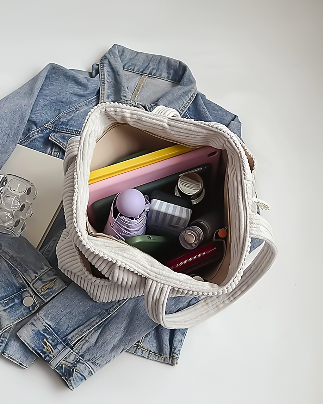 Élorane™ | Bolso shopper acanalado cordón