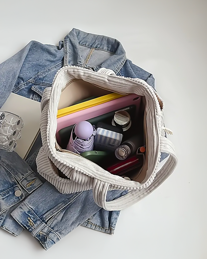 Élorane™ | Bolso shopper acanalado cordón