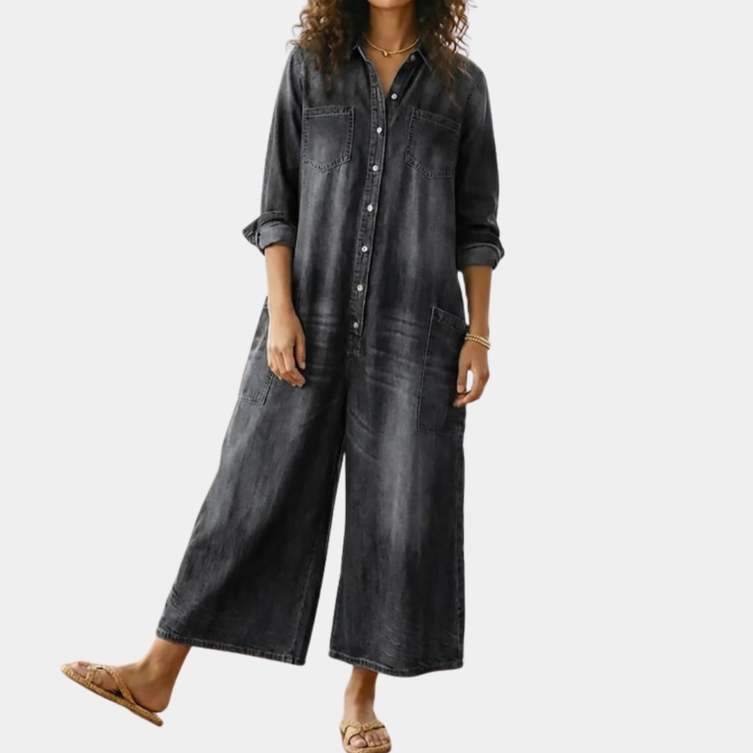Icía™ | Mono denim con botones