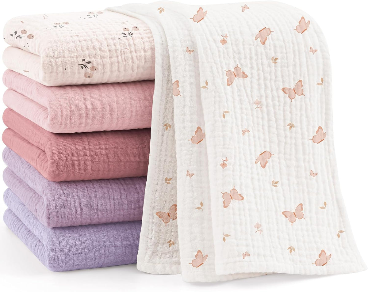 Luna™ | Muselinas Bebe Algodon 60x60cm,6 Piezas 100% Algodón Super Suave Transpirable y Extremadamente Absorbente