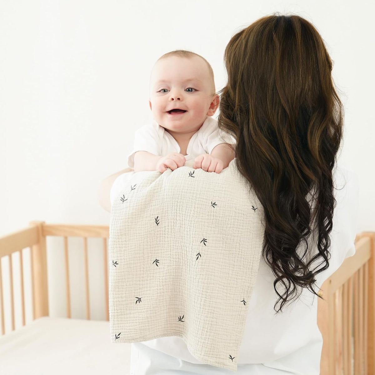 Luna™ | Muselinas Bebe Algodon 60x60cm,6 Piezas 100% Algodón Super Suave Transpirable y Extremadamente Absorbente
