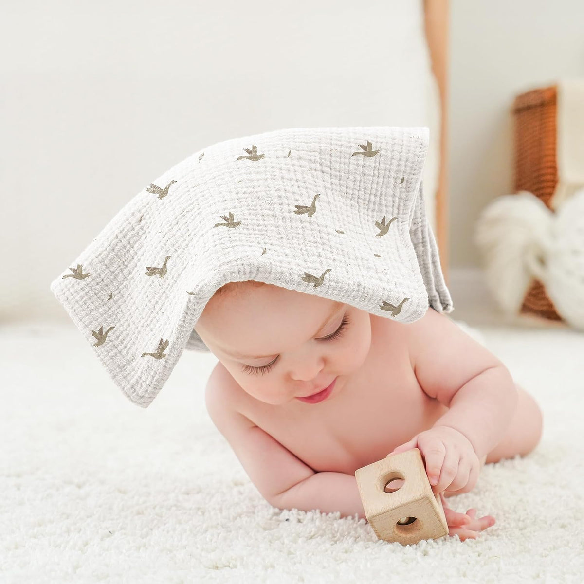 Luna™ | Muselinas Bebe Algodon 60x60cm,6 Piezas 100% Algodón Super Suave Transpirable y Extremadamente Absorbente
