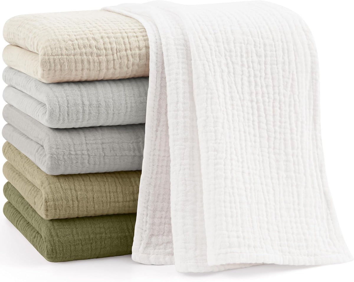 Luna™ | Muselinas Bebe Algodon 60x60cm,6 Piezas 100% Algodón Super Suave Transpirable y Extremadamente Absorbente