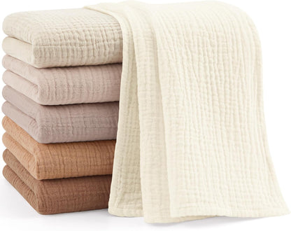 Luna™ | Muselinas Bebe Algodon 60x60cm,6 Piezas 100% Algodón Super Suave Transpirable y Extremadamente Absorbente