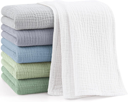 Luna™ | Muselinas Bebe Algodon 60x60cm,6 Piezas 100% Algodón Super Suave Transpirable y Extremadamente Absorbente