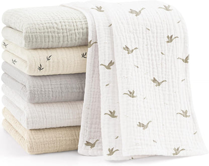 Luna™ | Muselinas Bebe Algodon 60x60cm,6 Piezas 100% Algodón Super Suave Transpirable y Extremadamente Absorbente