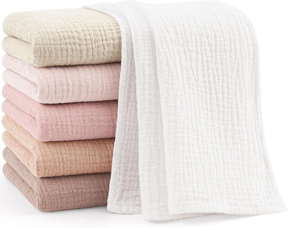 Luna™ | Muselinas Bebe Algodon 60x60cm,6 Piezas 100% Algodón Super Suave Transpirable y Extremadamente Absorbente