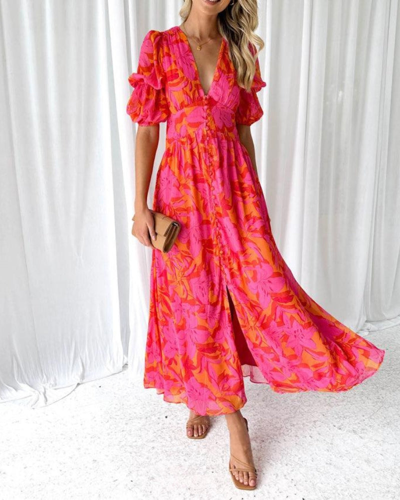 Zoraida™ | Vestido Maxi Brillo Solar