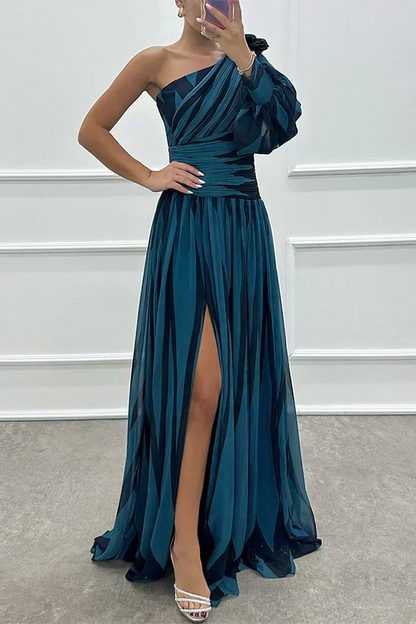 Farrah™ | Vestido Maxi Elegante de Rayas con Hombro al Descubierto