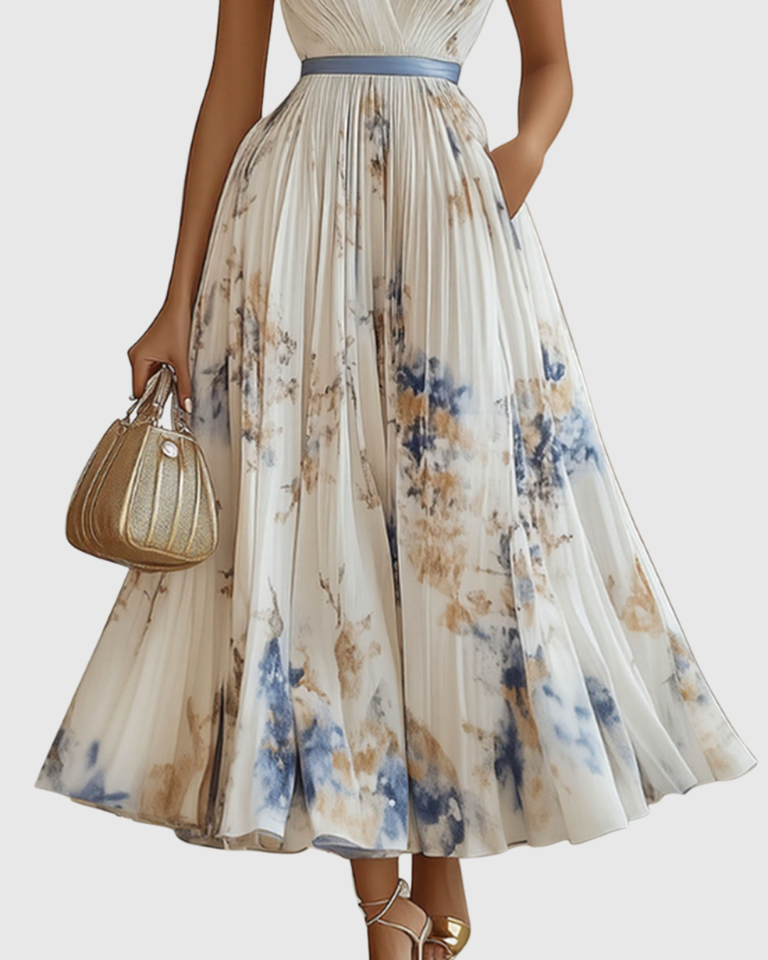 Cala™ | Elegante Vestido Maxi con Pliegues