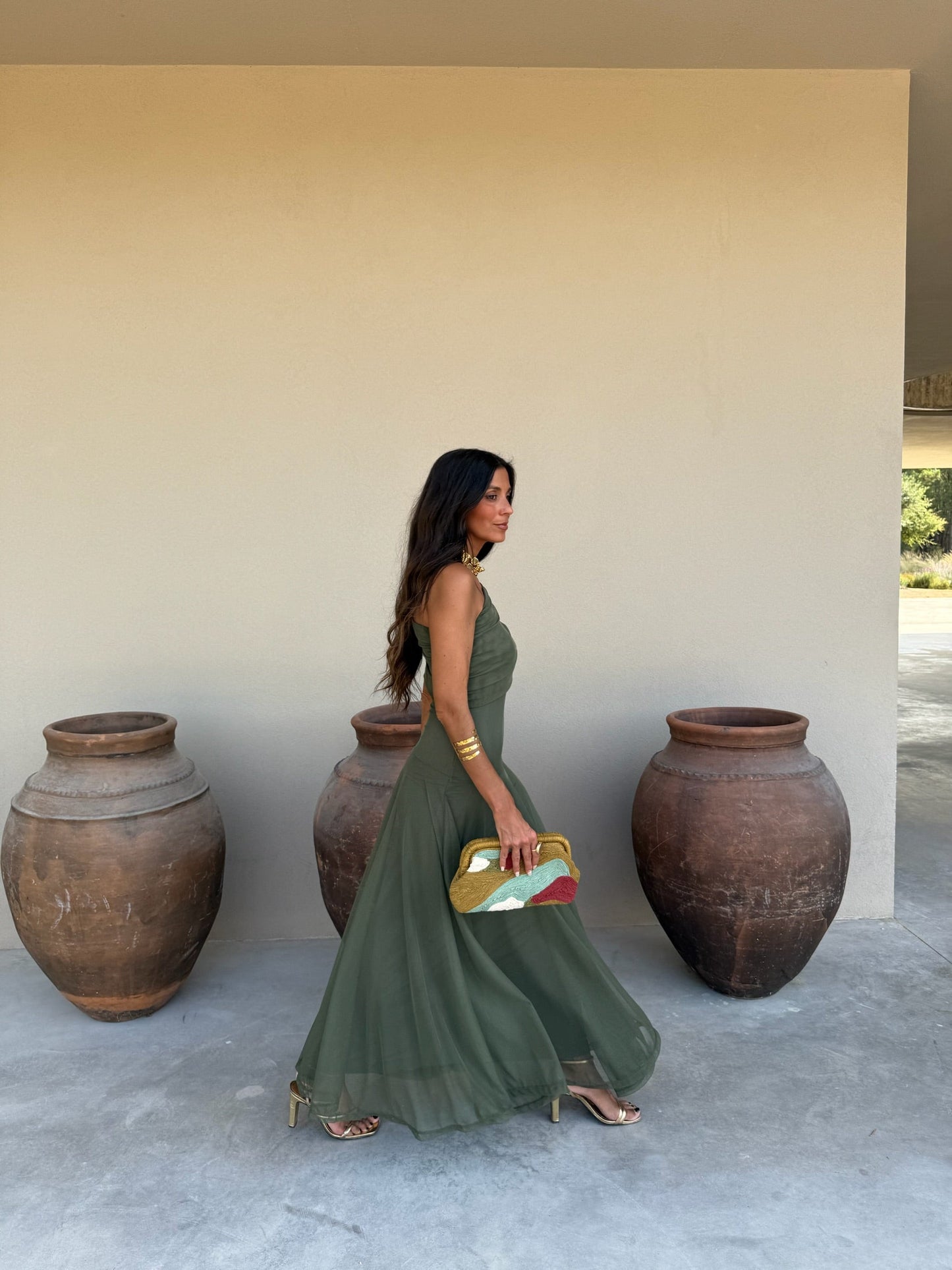 Emeraude™ | Vestido verde fluido