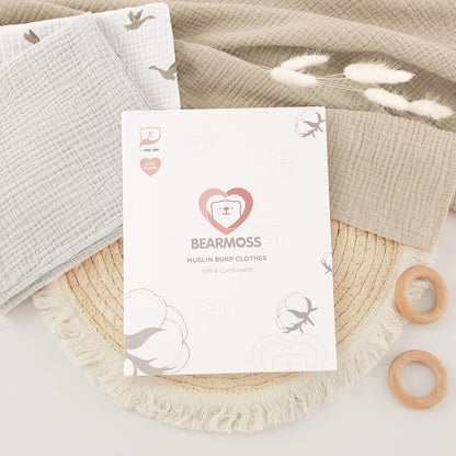 Luna™ | Muselinas Bebe Algodon 60x60cm,6 Piezas 100% Algodón Super Suave Transpirable y Extremadamente Absorbente