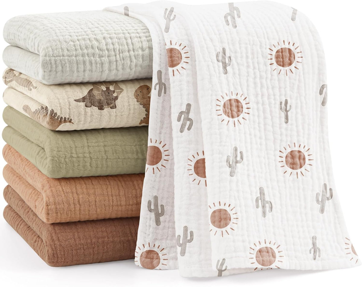 Luna™ | Muselinas Bebe Algodon 60x60cm,6 Piezas 100% Algodón Super Suave Transpirable y Extremadamente Absorbente