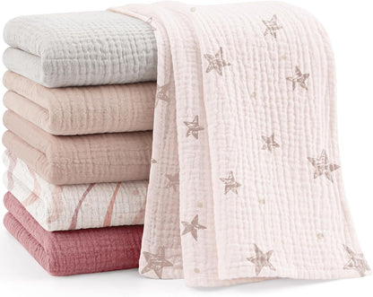 Luna™ | Muselinas Bebe Algodon 60x60cm,6 Piezas 100% Algodón Super Suave Transpirable y Extremadamente Absorbente