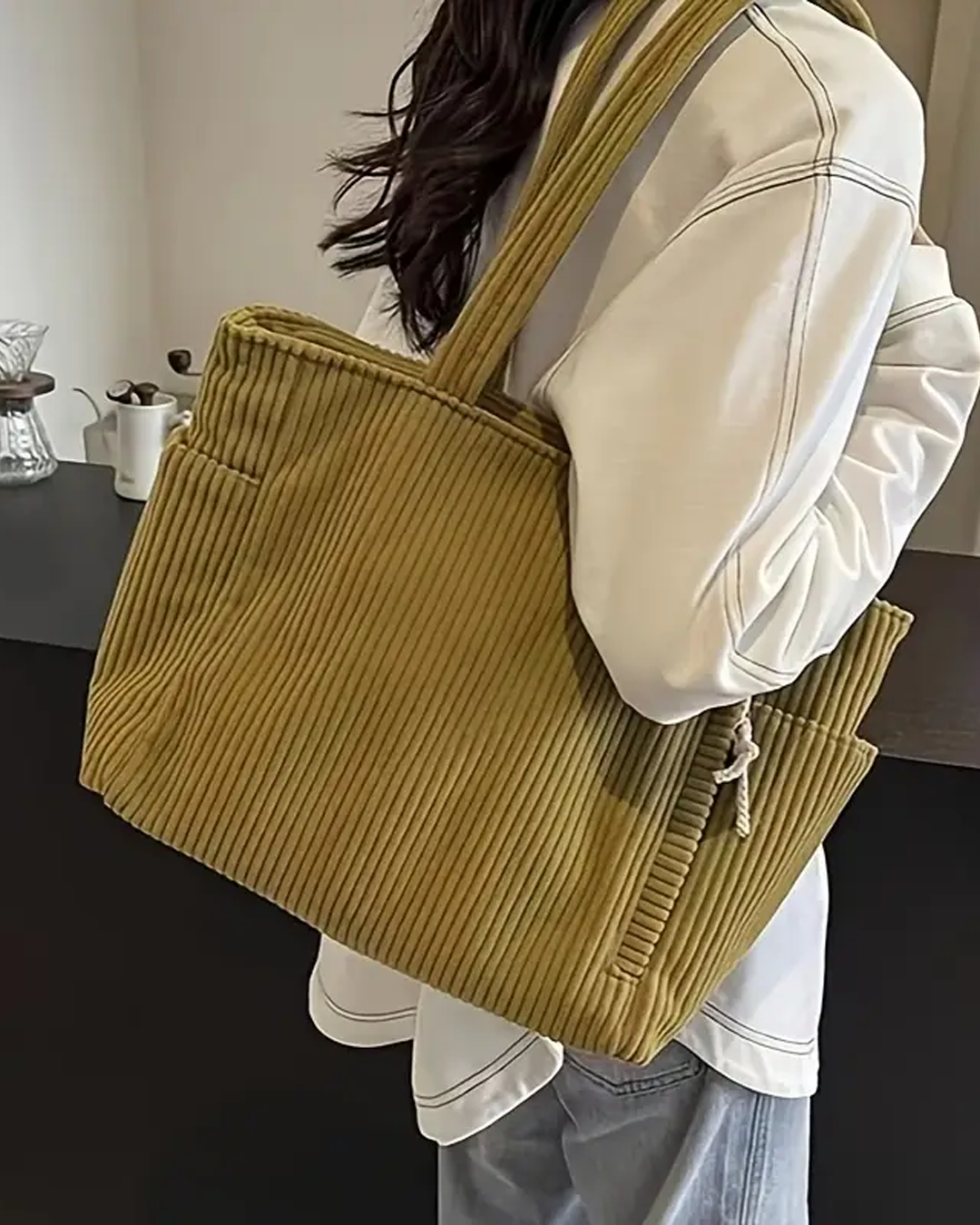 Élorane™ | Bolso shopper acanalado cordón