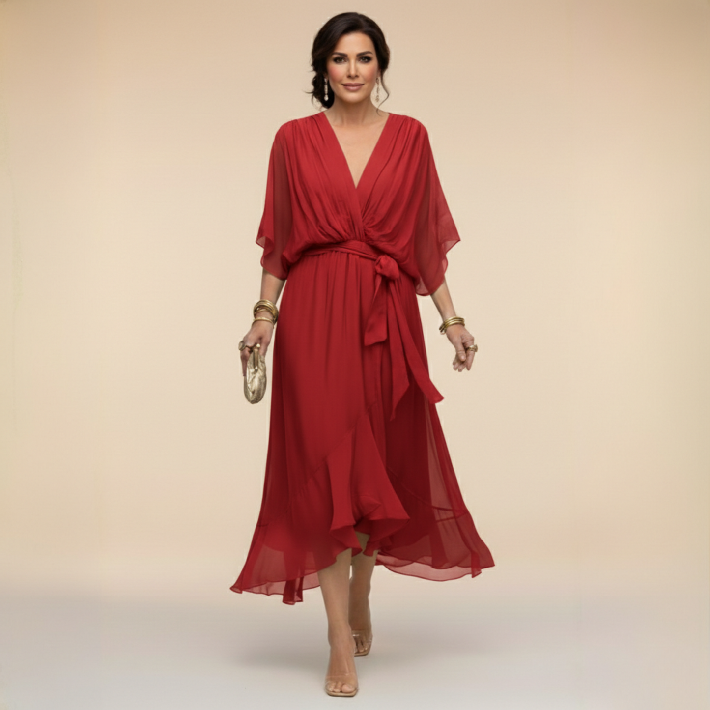 Bonanza™ | Vestido de Chiffon con Escote en V