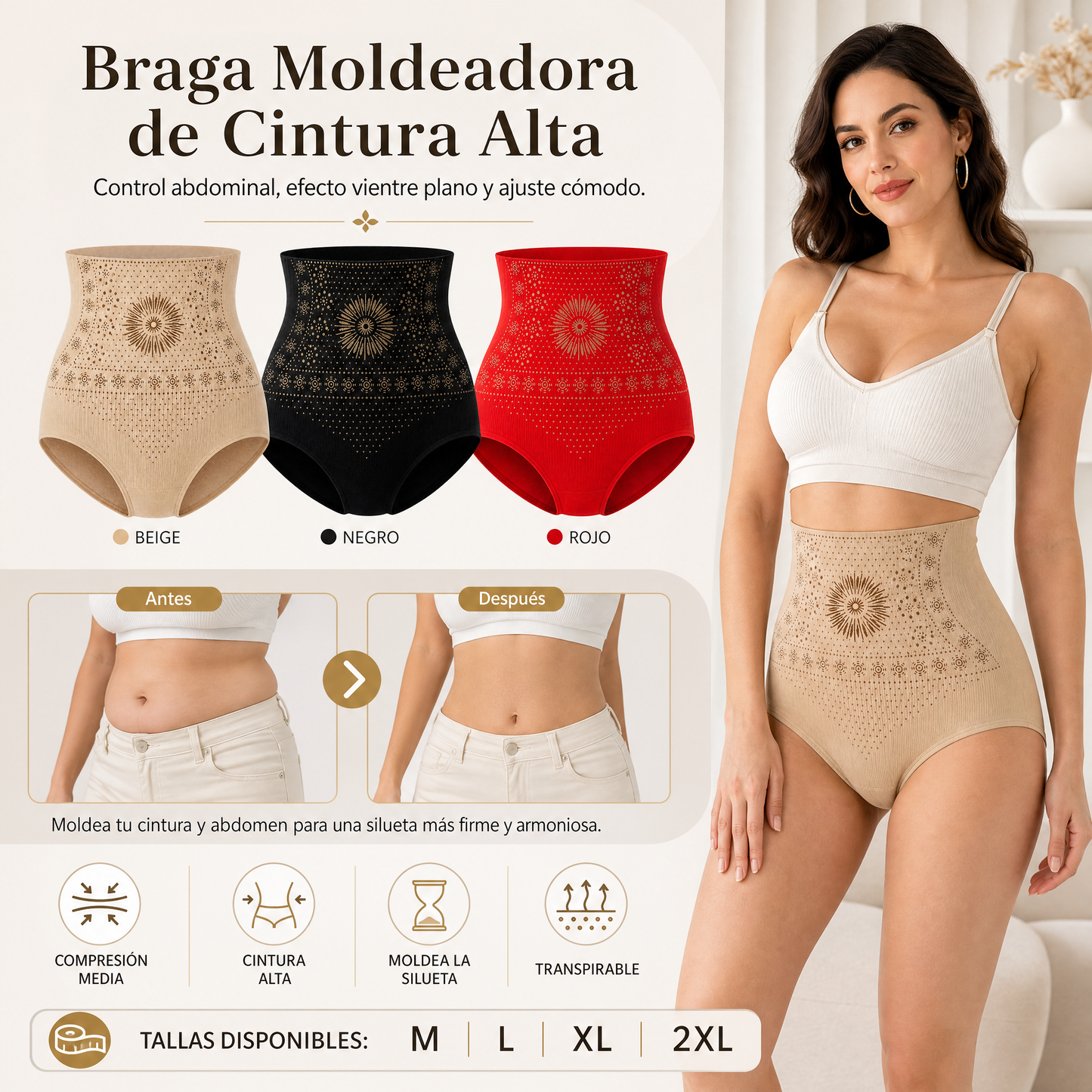 Valentina™ | Short moldeador cintura alta