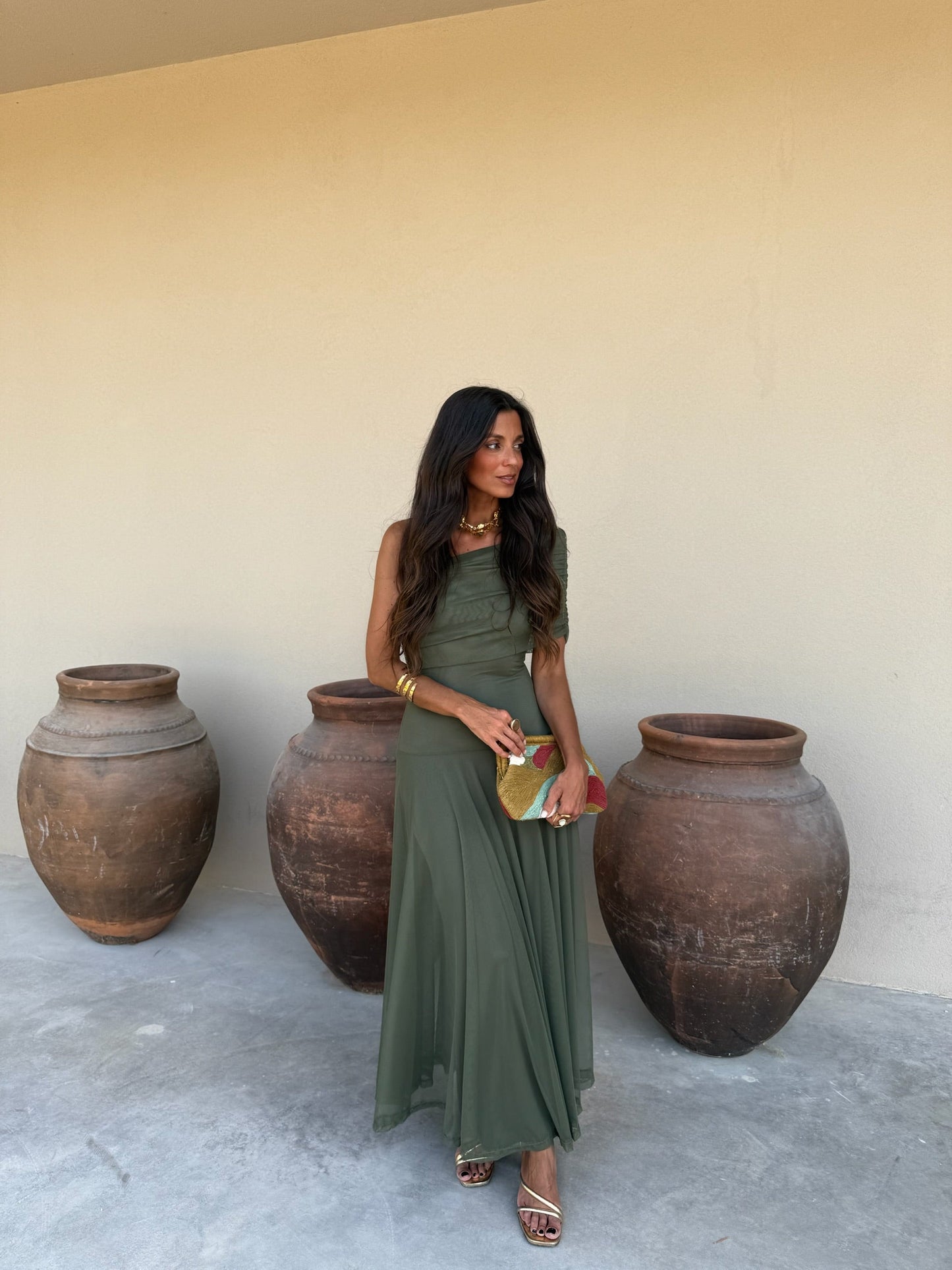 Emeraude™ | Vestido verde fluido