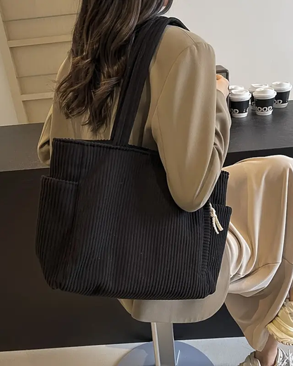 Élorane™ | Bolso shopper acanalado cordón