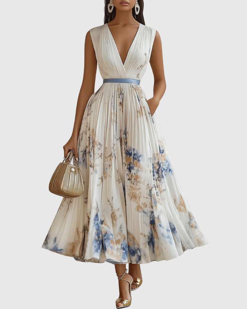 Cala™ | Elegante Vestido Maxi con Pliegues