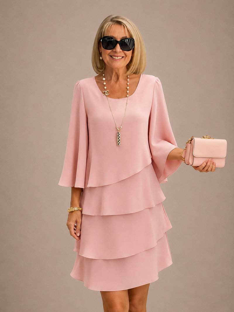 María Estela™ | Vestido elegante básico manga media