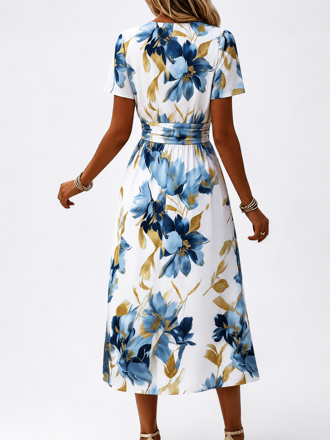 Estela™ | Vestido cruzado midi con estampado floral