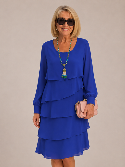 María Anabel™ | Vestido elegante manga larga clásico