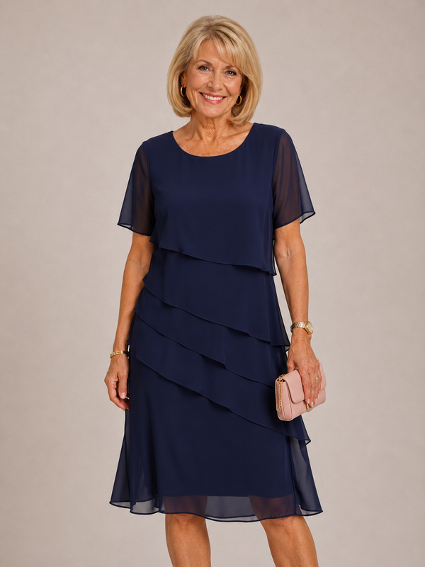 Sage Jael™ | Vestido elegante volante básico