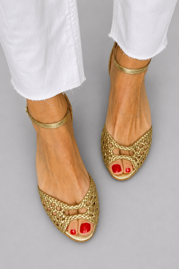 Aurelia™ | Sandalias Trenzadas Doradas