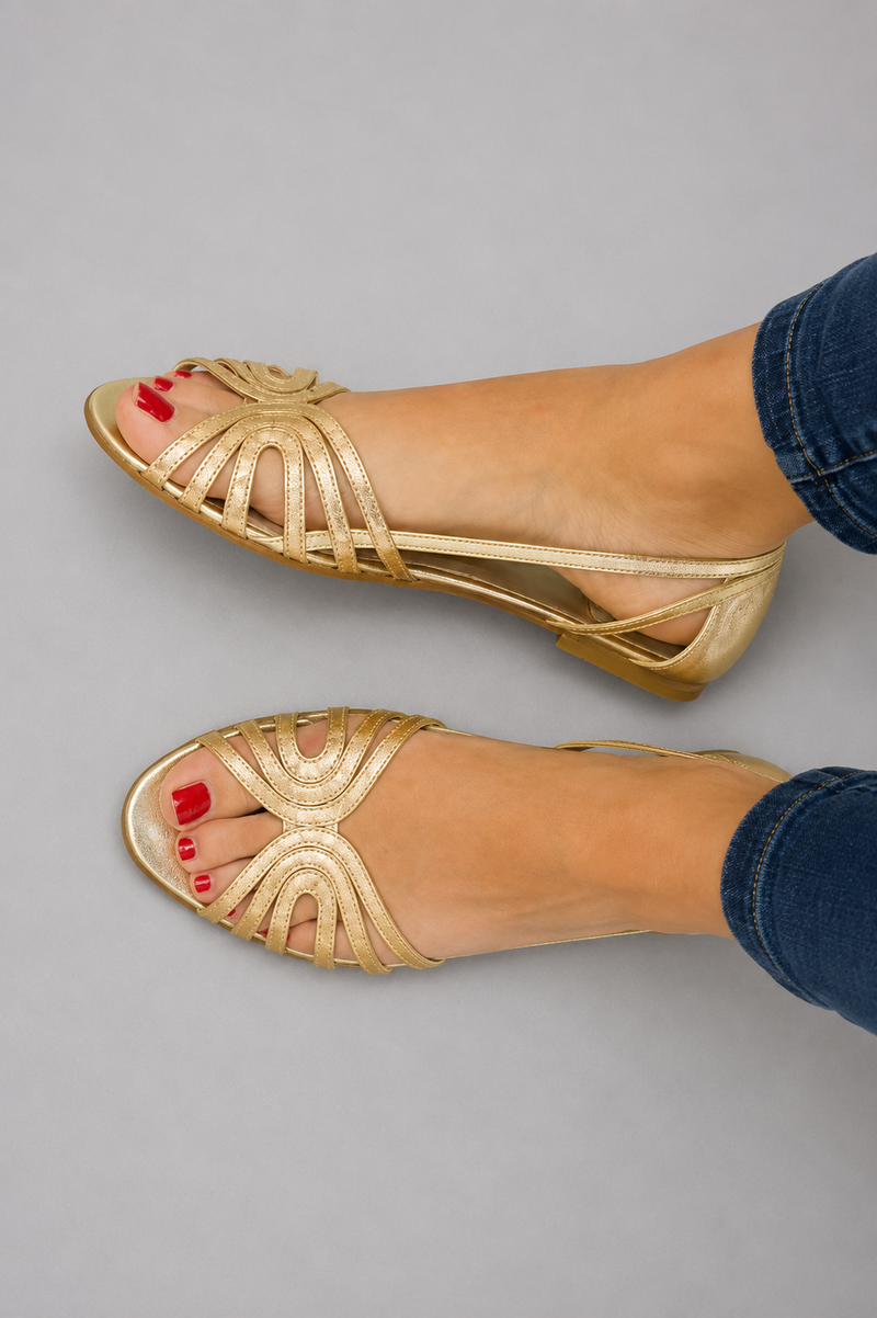 Tania™ | Sandalias Doradas Luz de Verano