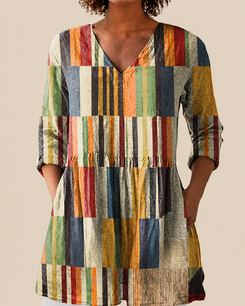 Violeta™ | Blusa Amplia con Diseño Vibrante