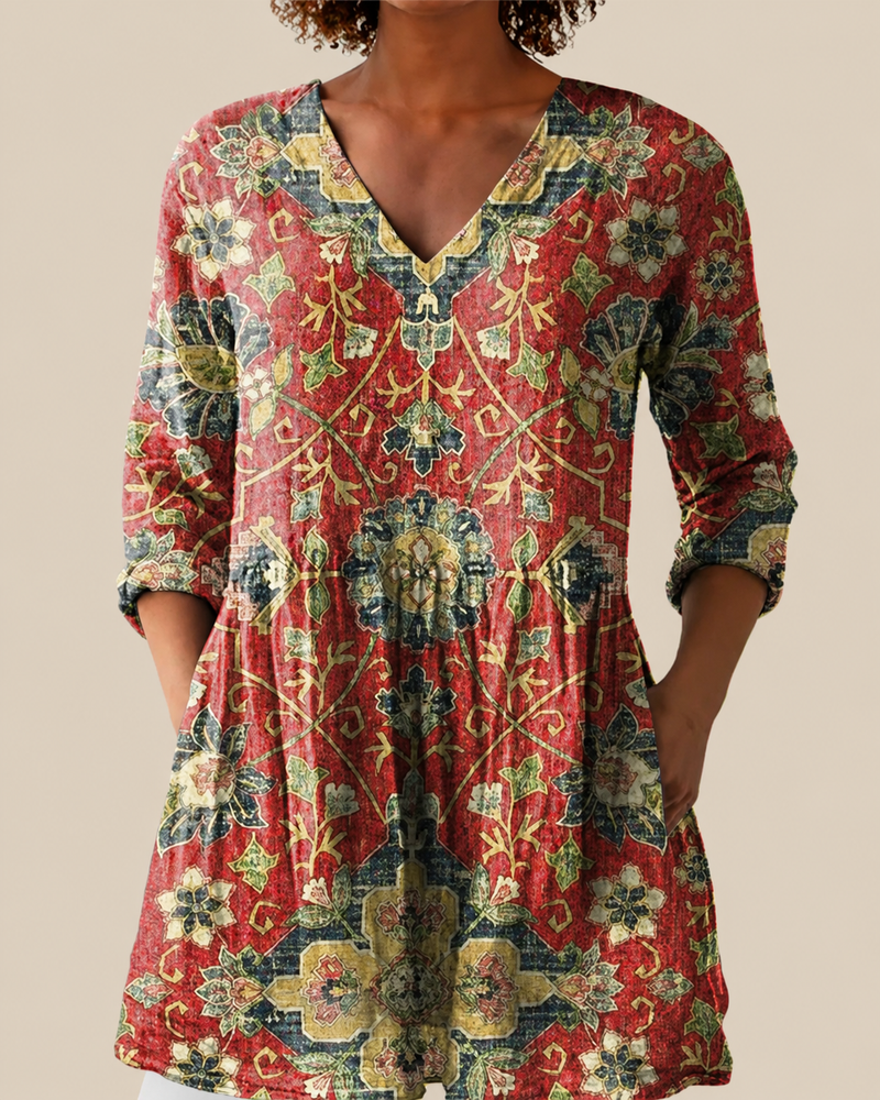Saturnina™ | Blusa Amplia con Diseño Vibrante