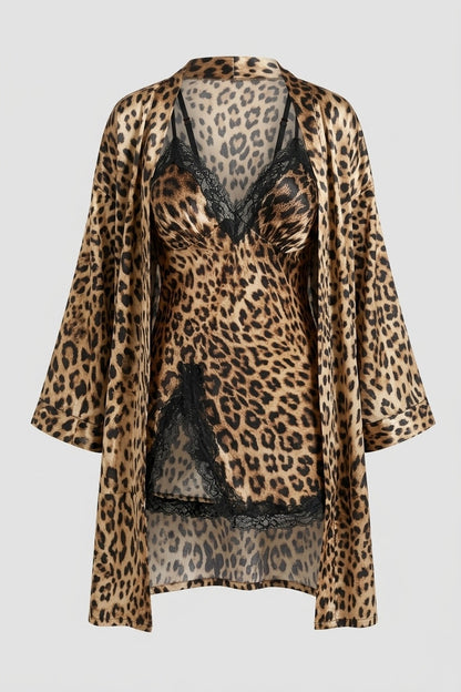 Amandine™ | Pijama sexy de dos piezas con estampado de leopardo