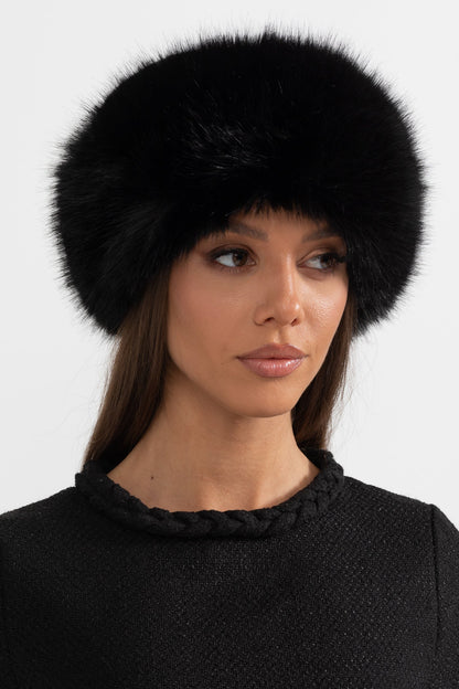 Eryndra™ | Sombrero peludo ala ancha negro