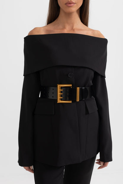 Sélithra™ | Chaqueta negra hombros calados
