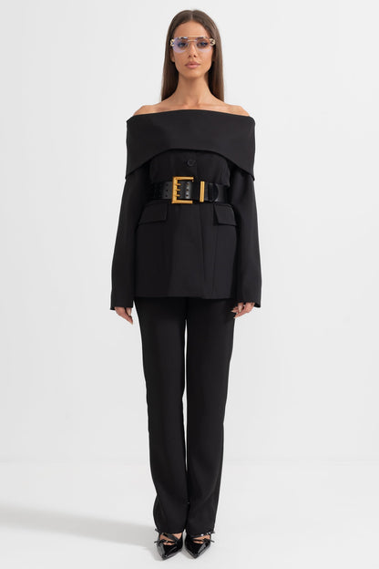 Sélithra™ | Chaqueta negra hombros calados