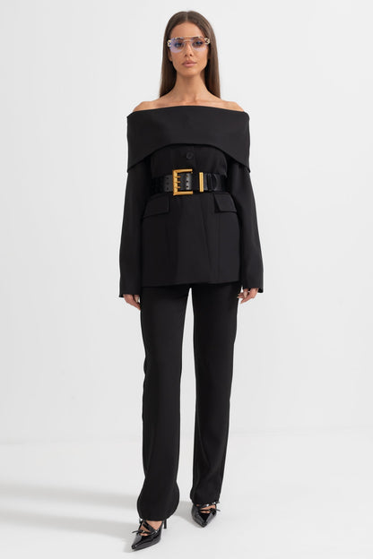 Sélithra™ | Chaqueta negra hombros calados