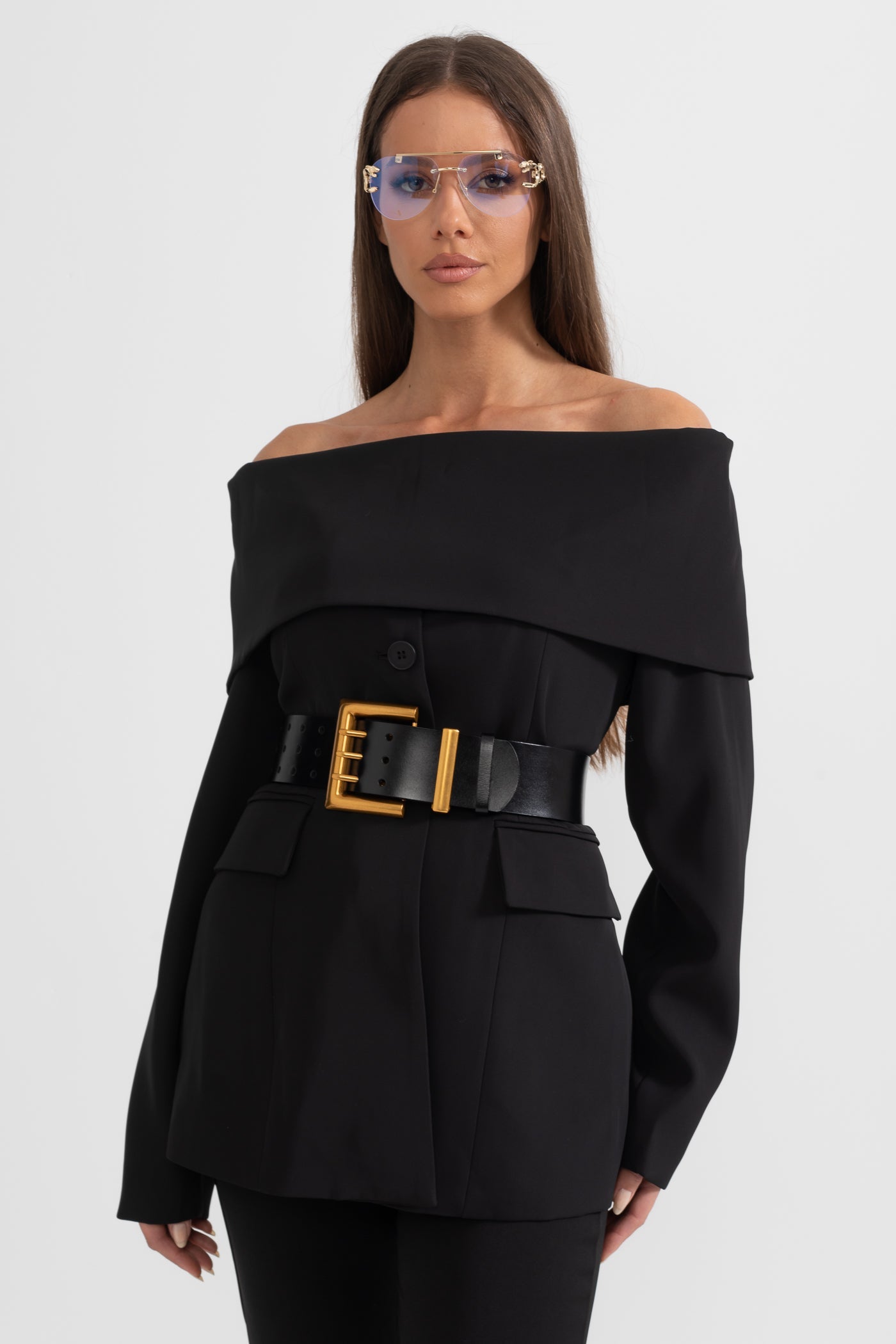 Sélithra™ | Chaqueta negra hombros calados