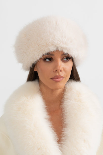 Célestine™ | Sombrero peludo ala ancha marfil