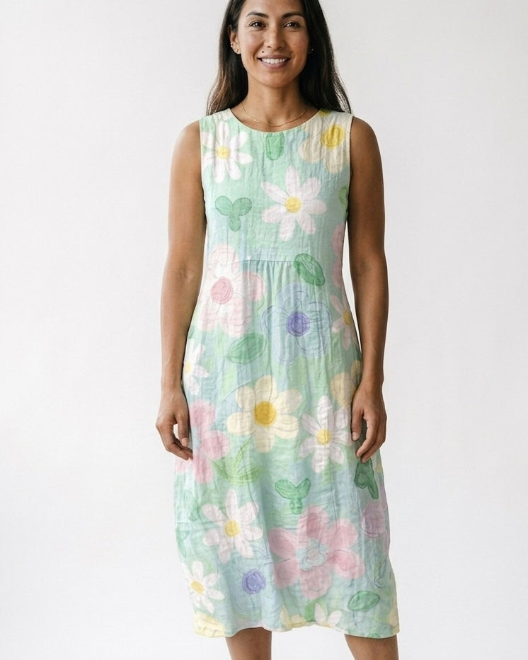 Élise™ | Vestido midi con flores pastel